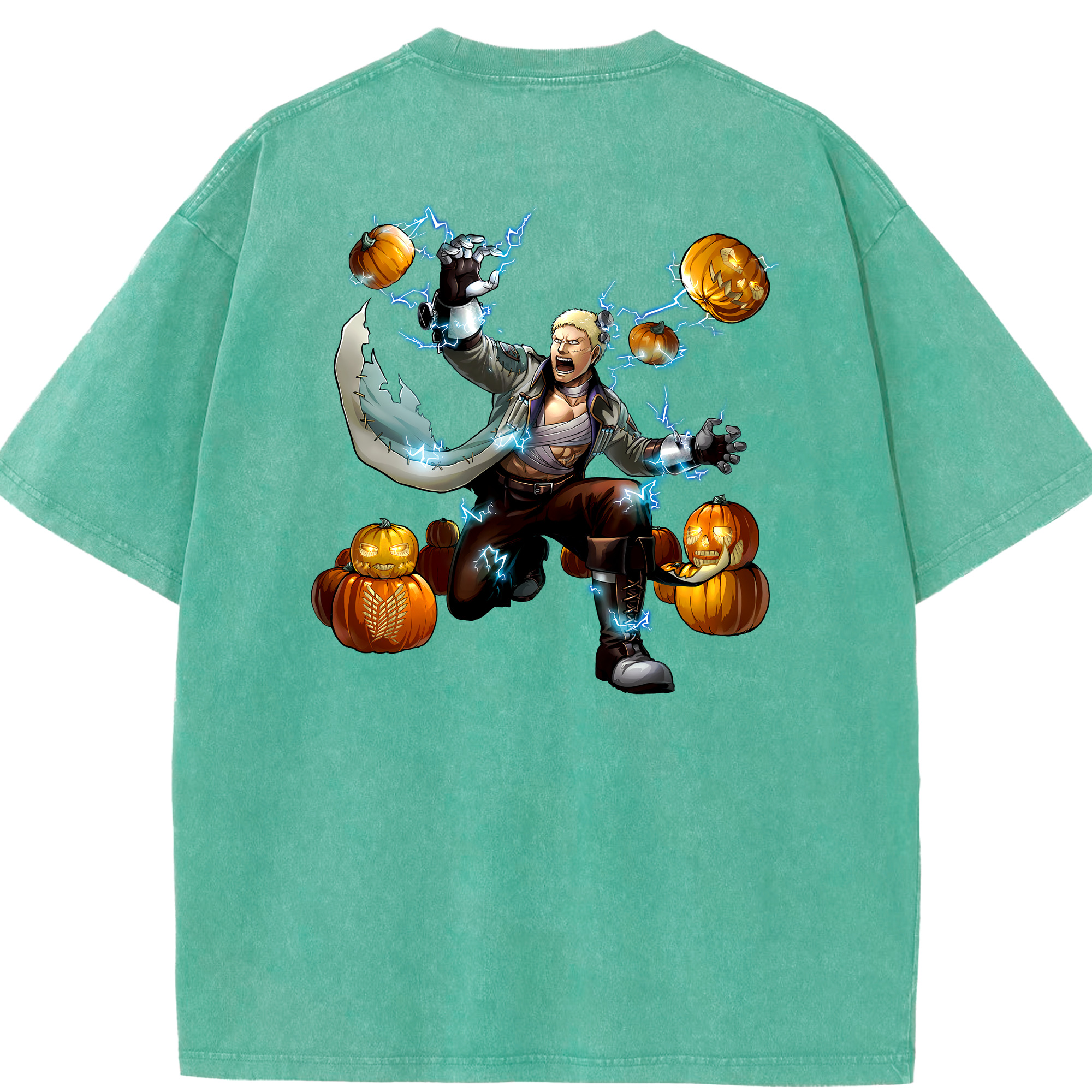 （画像用） 進撃の巨人 ライナー・ブラウン Attack on Titan Reiner Braun 綿100% ヴィンテージ風 半袖Tシャツ（背面プリント）